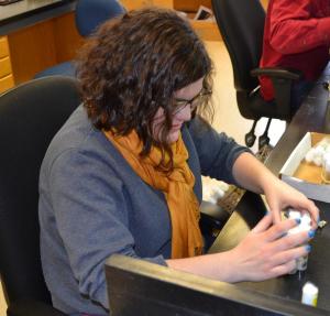 student in lab